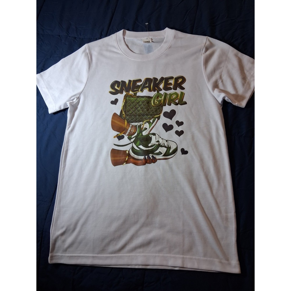 Sneaker Girl T-Shirt Womens Medium White‎